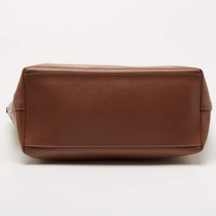Pre Owned Coach Brown Leather City Top Zip Tote