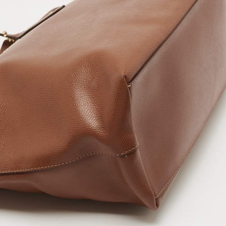 Pre Owned Coach Brown Leather City Top Zip Tote