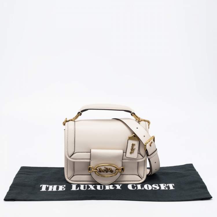 Pre Owned Coach Off White Leather Hero Top Handle Bag
