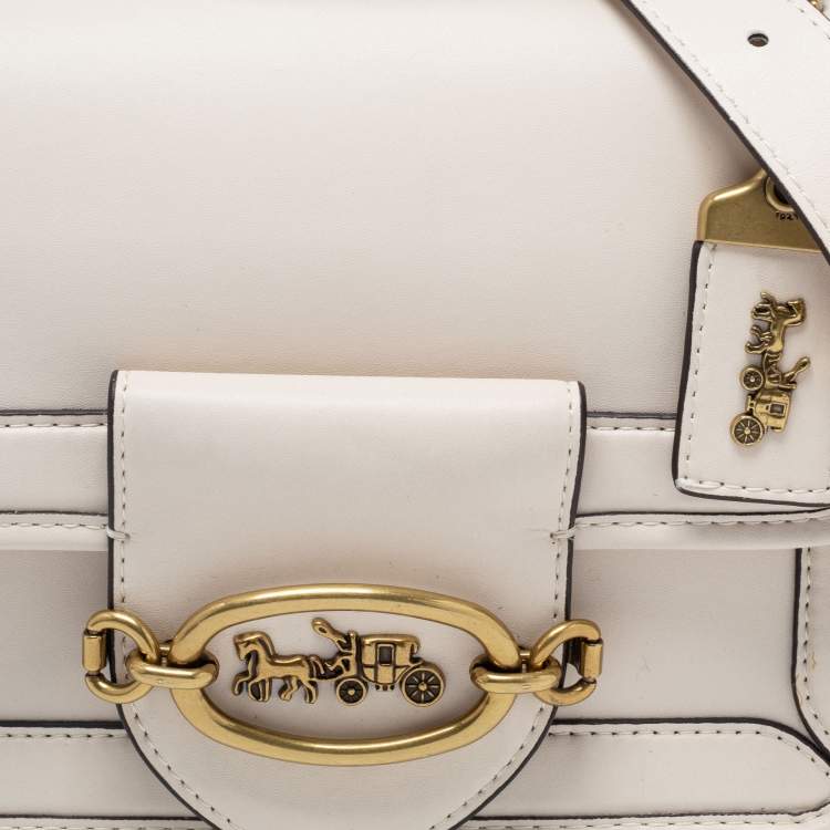 Pre Owned Coach Off White Leather Hero Top Handle Bag