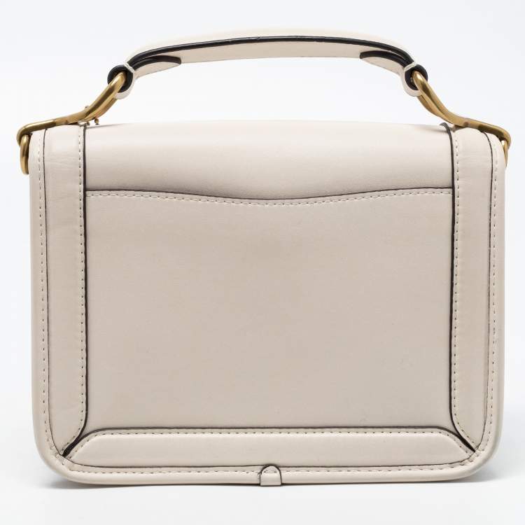 Pre Owned Coach Off White Leather Hero Top Handle Bag