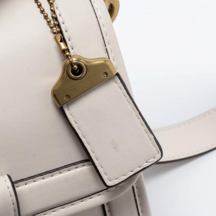 Pre Owned Coach Off White Leather Hero Top Handle Bag