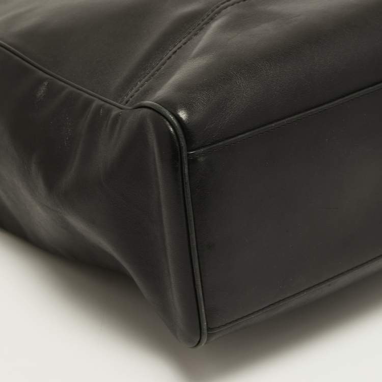 Pre Owned Coach Black Leather Tanner Tote