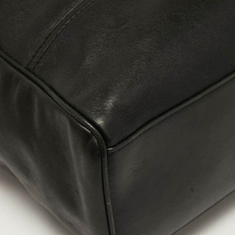 Pre Owned Coach Black Leather Tanner Tote