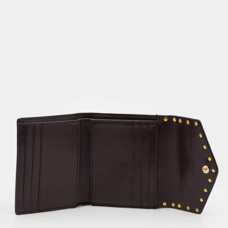 Coach Black Studded Leather Colorblock Trifold Wallet Coach | TLC