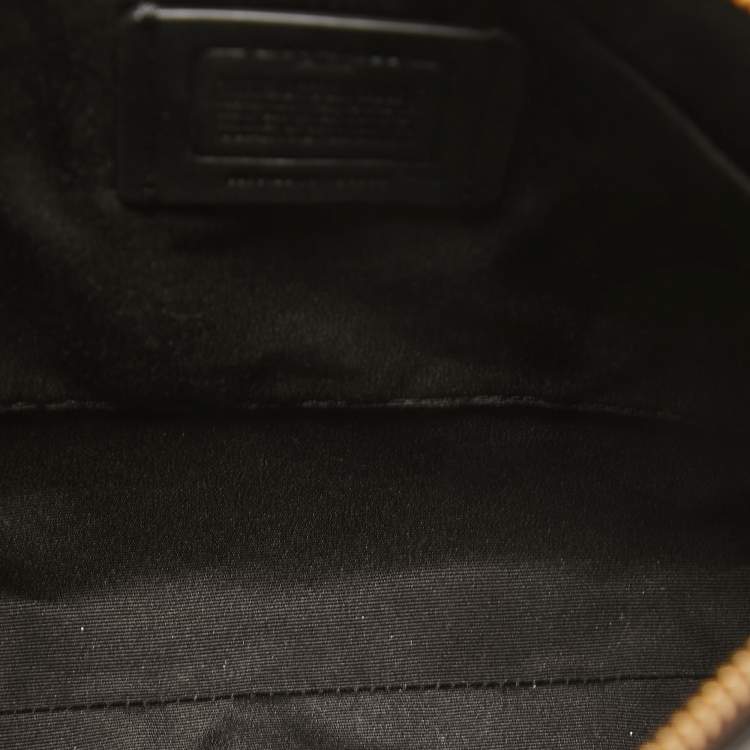 Pre Owned Coach Brown Signature Coated Canvas and Leather Rowan Messenger Bag