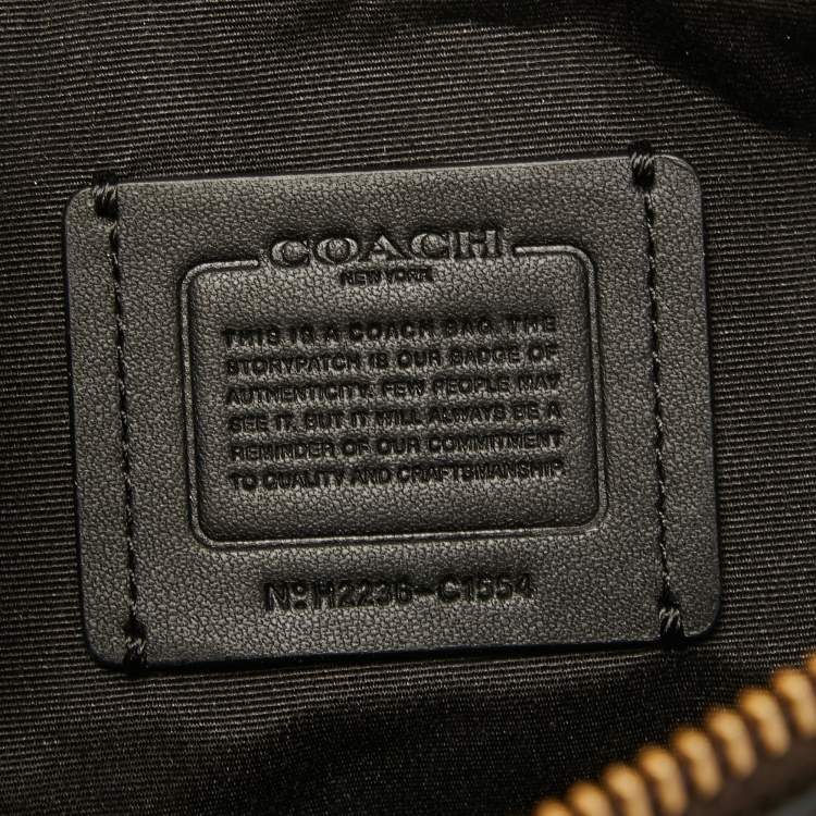 Pre Owned Coach Brown Signature Coated Canvas and Leather Rowan Messenger Bag