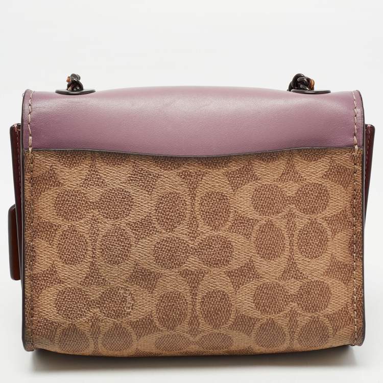 Pre Owned Coach Tri Color Signature Coated Canvas and Leather Madison Shoulder Bag
