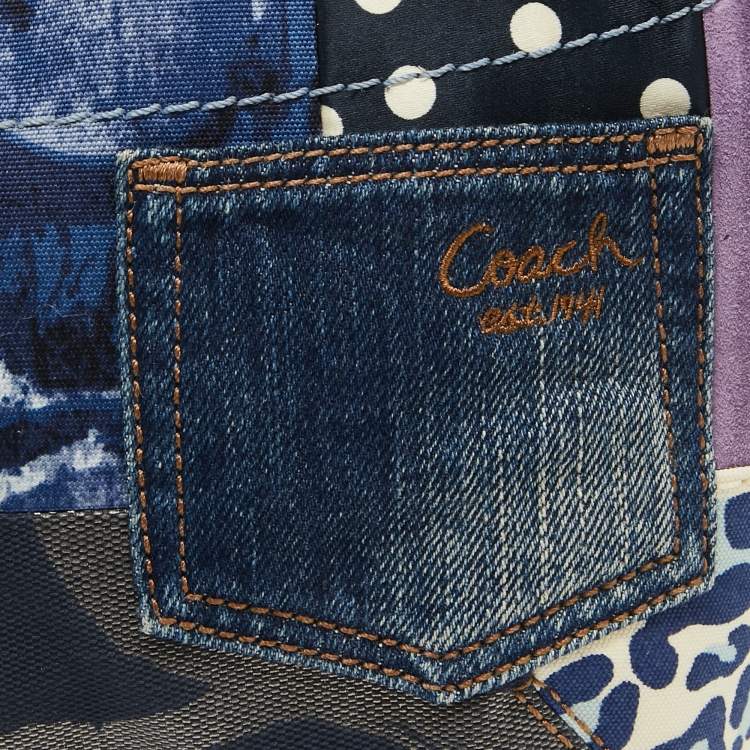 Pre Owned Coach Multicolor Leather and Fabric Patchwork Hobo