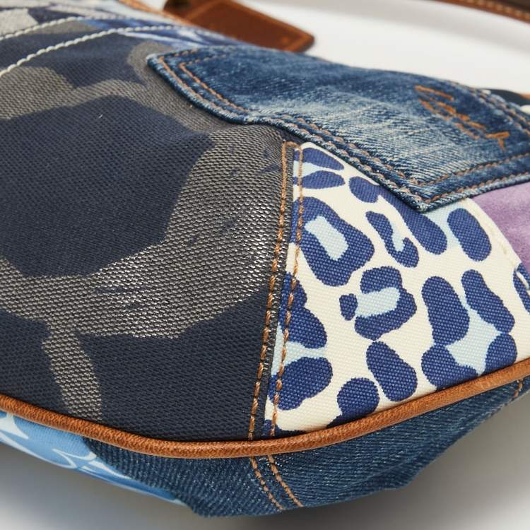 Pre Owned Coach Multicolor Leather and Fabric Patchwork Hobo