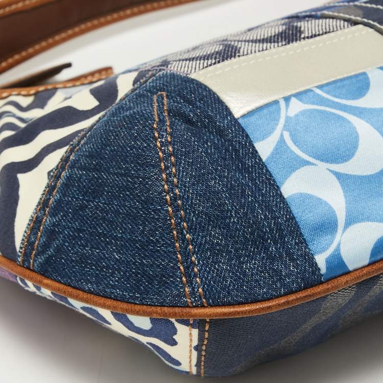 Pre Owned Coach Multicolor Leather and Fabric Patchwork Hobo