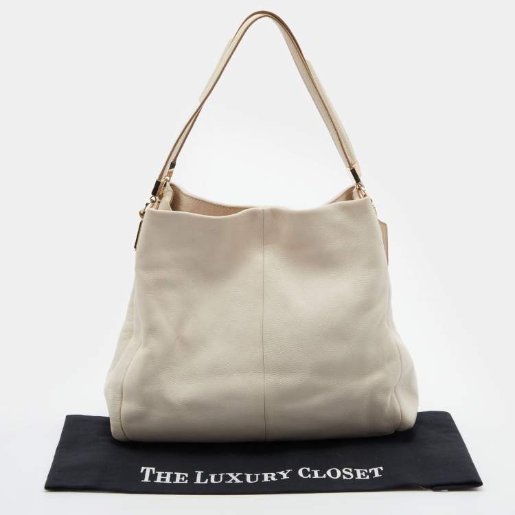 Pre Owned Coach Cream Leather Phoebe Shoulder Bag