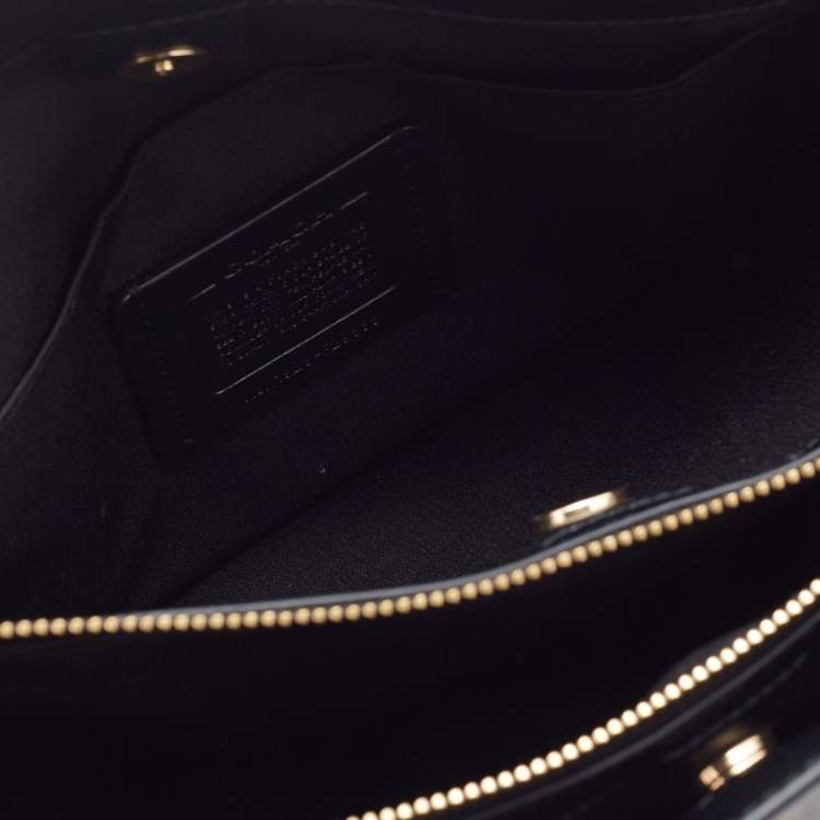 Pre Owned Coach Brown/Black Signature Coated Canvas Sage Carryall Satchel