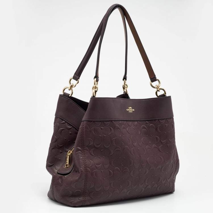 مملوكة مسبقًا Coach Dark Purple Leather Lexy Shoulder Bag