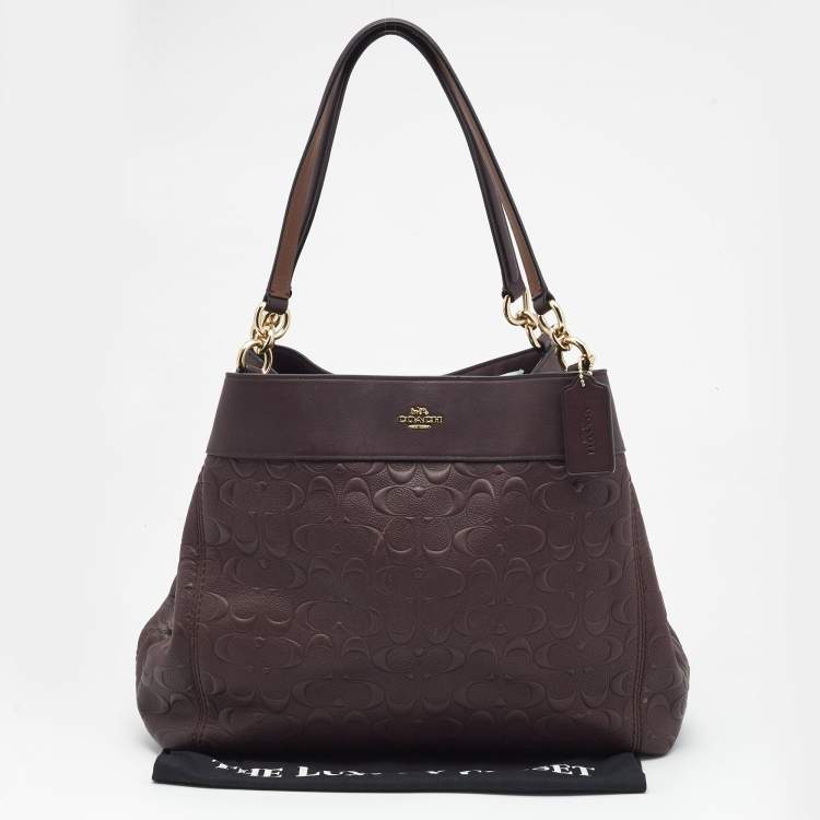 مملوكة مسبقًا Coach Dark Purple Leather Lexy Shoulder Bag