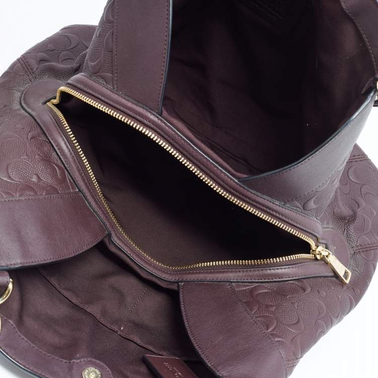 مملوكة مسبقًا Coach Dark Purple Leather Lexy Shoulder Bag