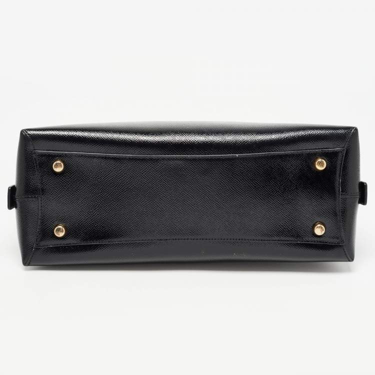 Pre Owned Coach Black Patent Leather Quinn Satchel