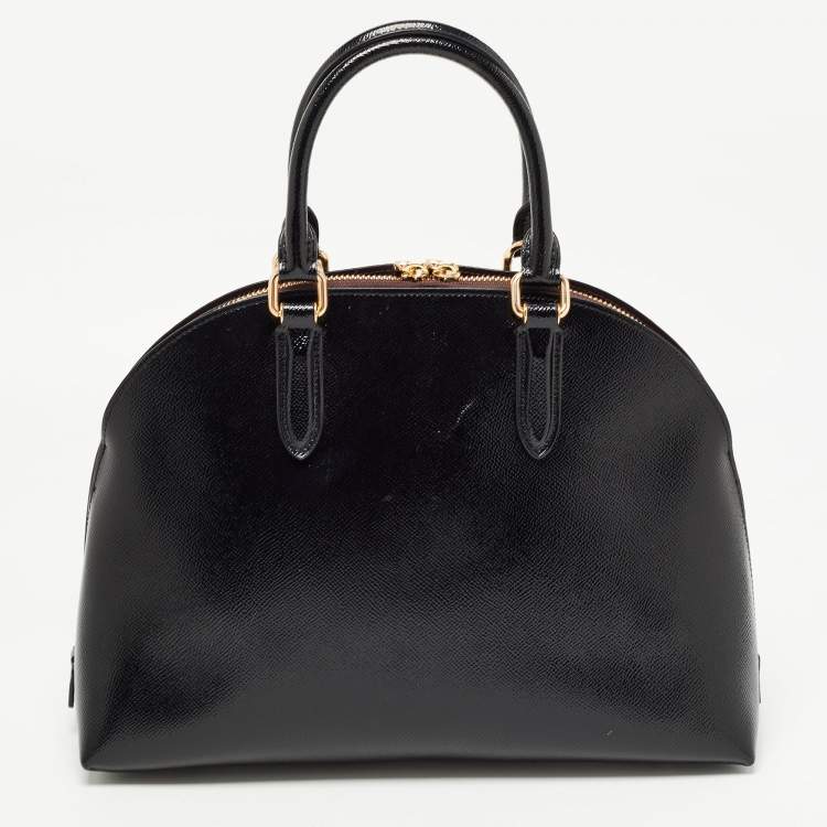 Pre Owned Coach Black Patent Leather Quinn Satchel