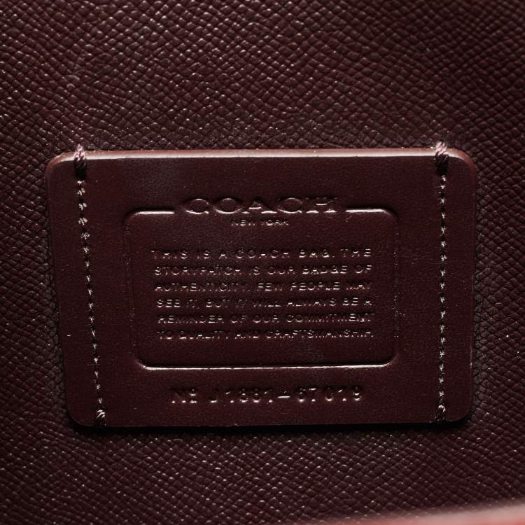 Pre Owned Coach Red Grained Leather Charlie Carryall Tote