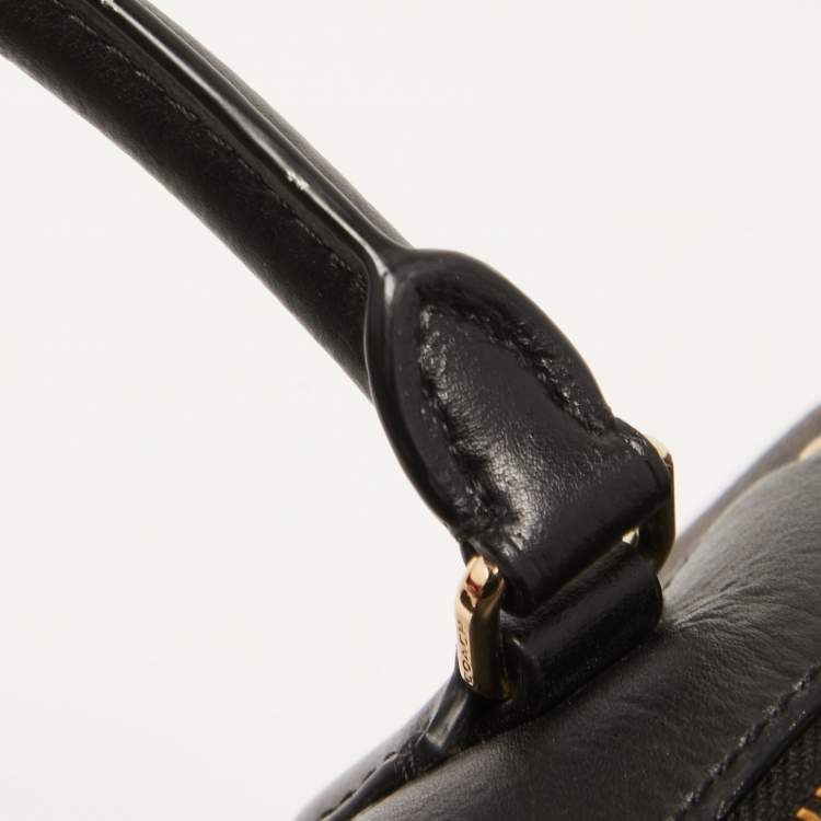 مملوكة مسبقًا Coach Black/Brown Signature Coated Canvas and Leather Mini Bennett Satchel
