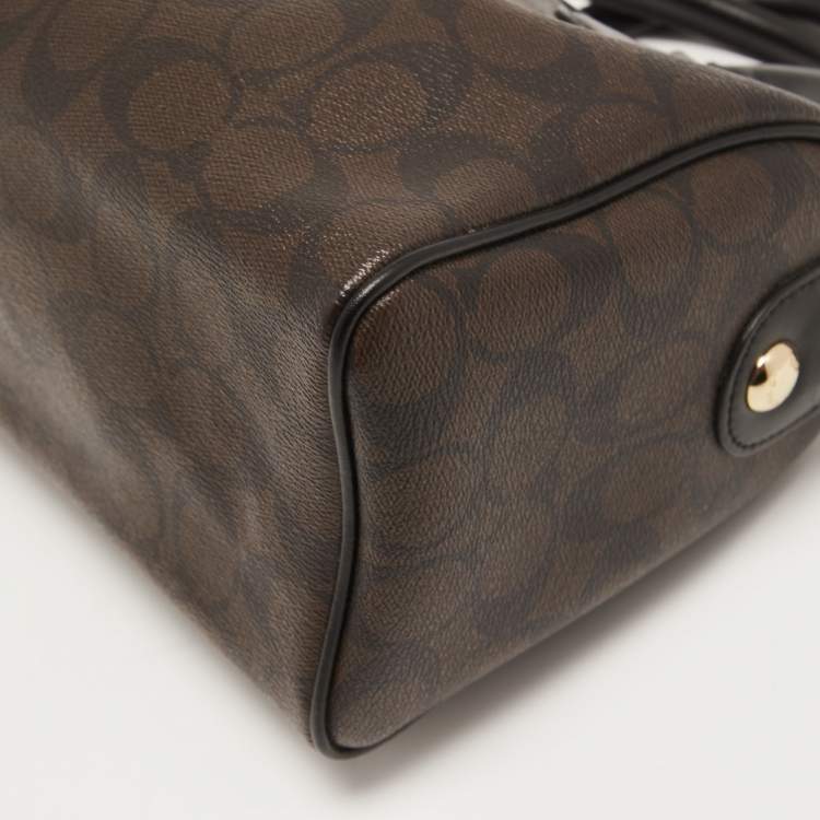 مملوكة مسبقًا Coach Black/Brown Signature Coated Canvas and Leather Mini Bennett Satchel