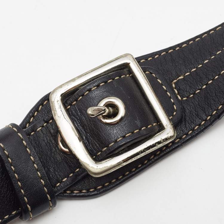 Pre Owned Coach Black Leather Hampton Hobo