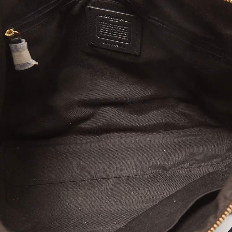 Pre Owned Coach Brown Signature Coated Canvas Ava Tote