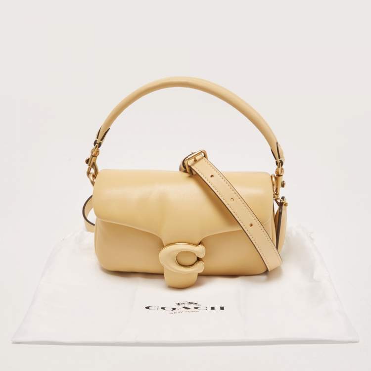Pre Owned Coach Beige Leather Tabby Pillow 18 Shoulder Bag