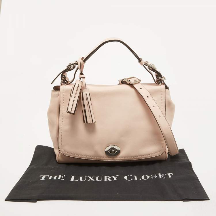 Pre Owned Coach Pink Leather Legacy Romy Top Handle Bag