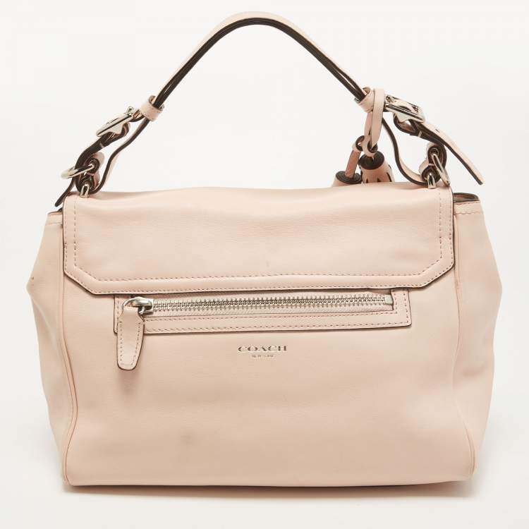 Pre Owned Coach Pink Leather Legacy Romy Top Handle Bag