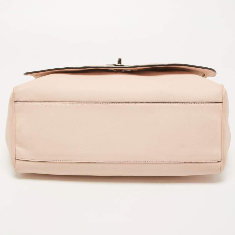 Pre Owned Coach Pink Leather Legacy Romy Top Handle Bag