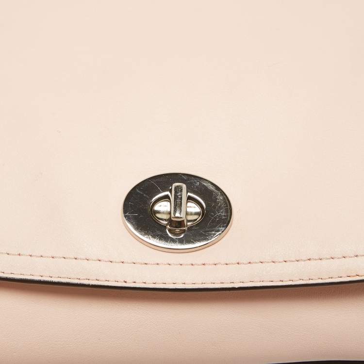 Pre Owned Coach Pink Leather Legacy Romy Top Handle Bag
