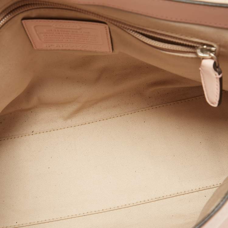 Pre Owned Coach Pink Leather Legacy Romy Top Handle Bag