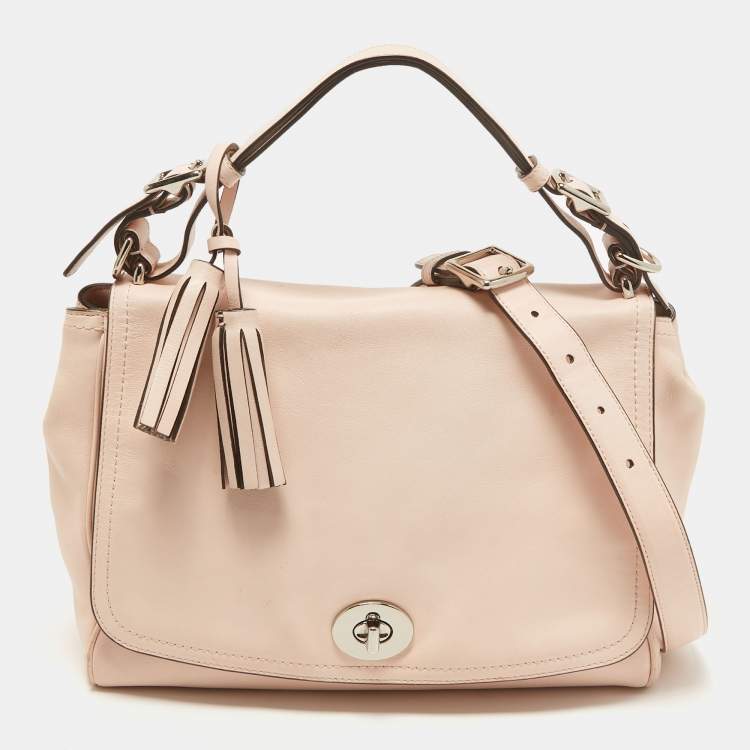 Pre Owned Coach Pink Leather Legacy Romy Top Handle Bag