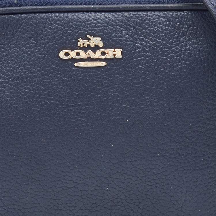 Pre Owned Coach Blue Leather Saddie Crossbody Bag