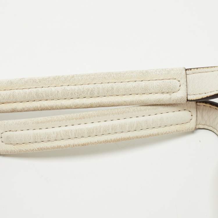 Pre Owned Coach White/Beige Signature Fabric Campbell Hobo