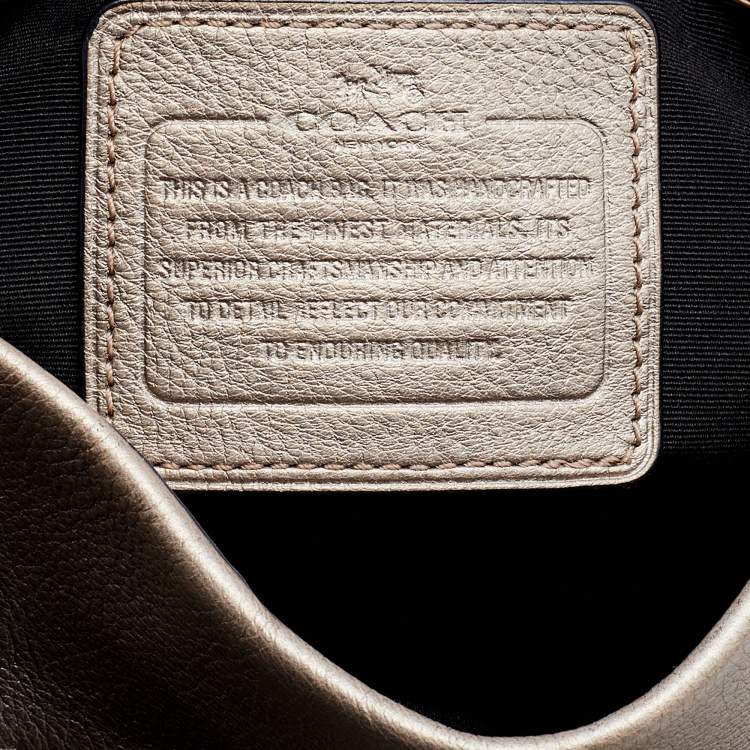 Pre Owned Coach Metallic Beige Pebbled Leather Edie 31 Shoulder Bag