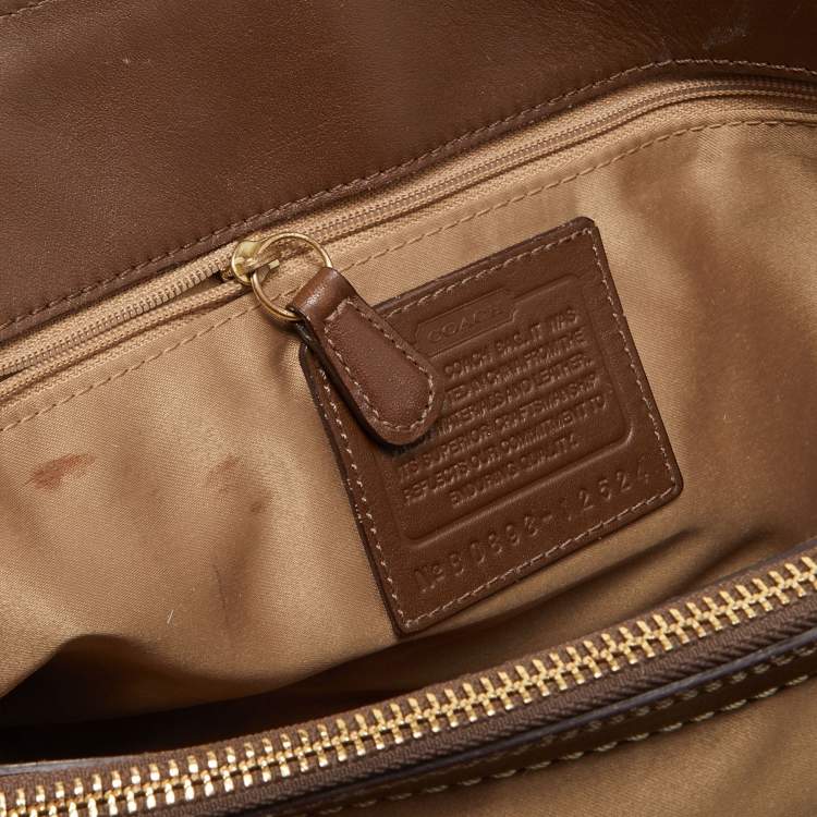 Pre Owned Coach Brown/Multicolor Leather and Canvas Patchwork Satchel