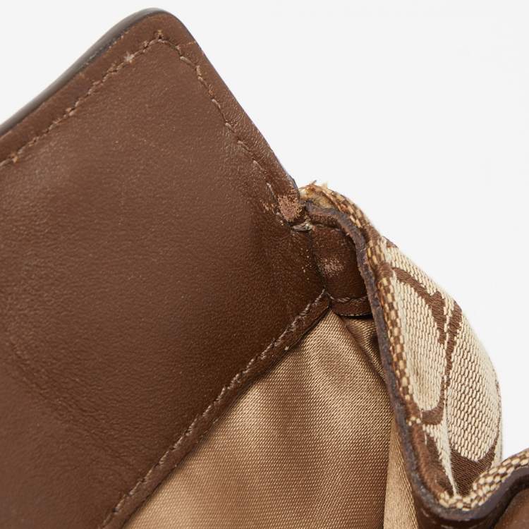 Pre Owned Coach Brown/Multicolor Leather and Canvas Patchwork Satchel