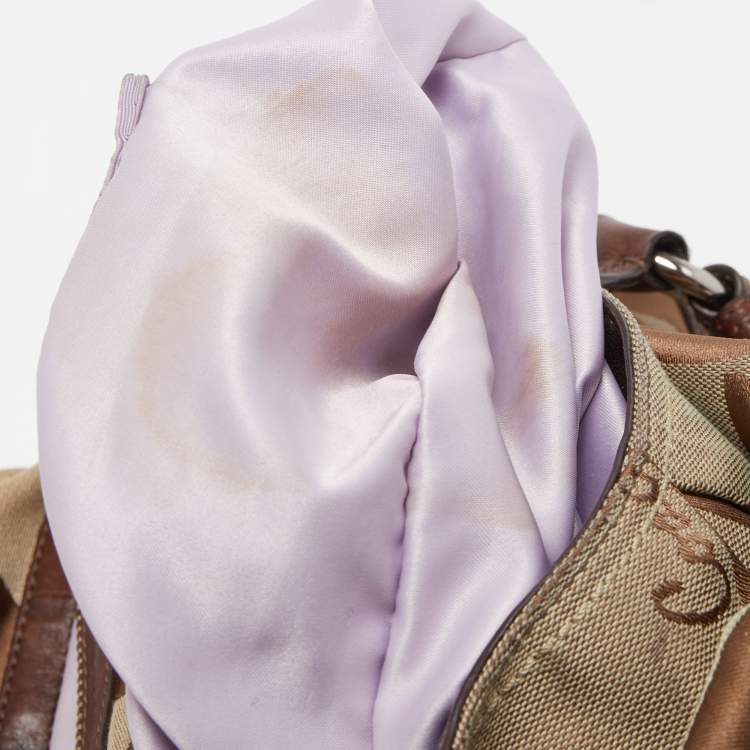 Pre Owned Coach Brown/Beige Signature Canvas and Leather Shoulder Bag