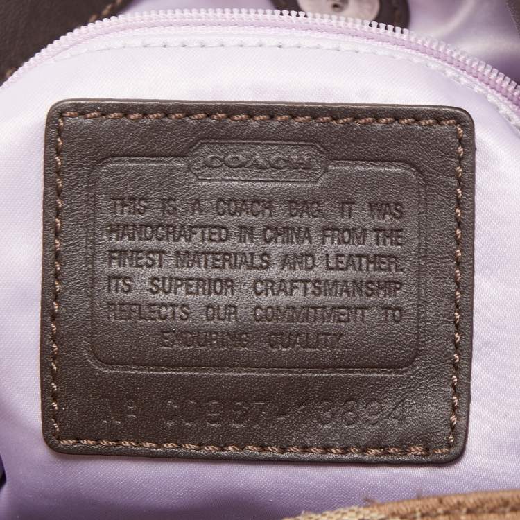 Pre Owned Coach Brown/Beige Signature Canvas and Leather Shoulder Bag