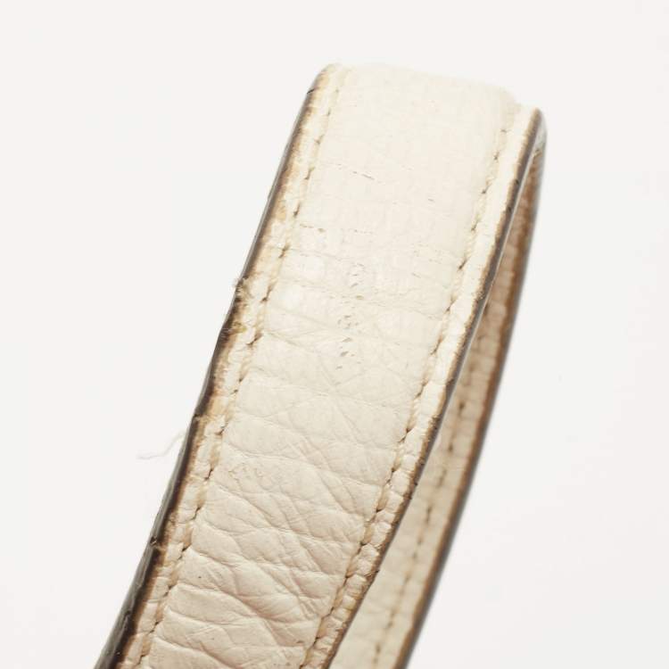 Pre Owned Coach White/Beige Op Art Canvas Madison Maggie Shoulder Bag
