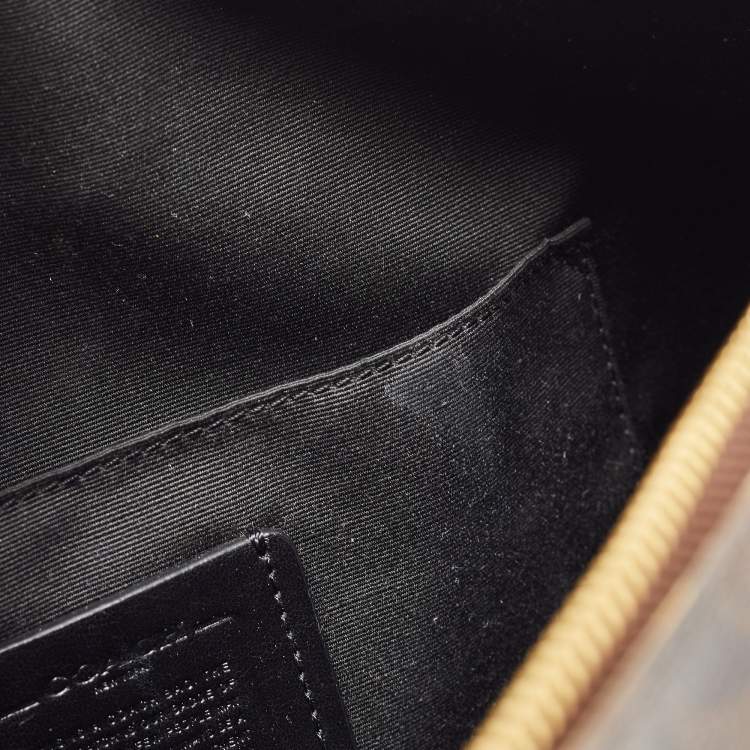 Pre Owned Coach Black/Brown Signature Coated Canvas and Leather Medium Paxton Shoulder Bag