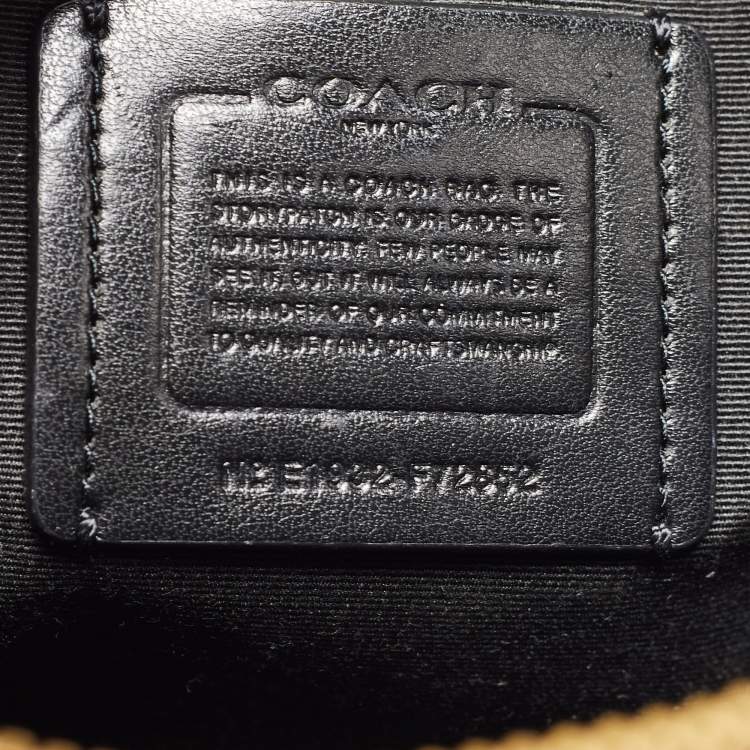 Pre Owned Coach Black/Brown Signature Coated Canvas and Leather Medium Paxton Shoulder Bag