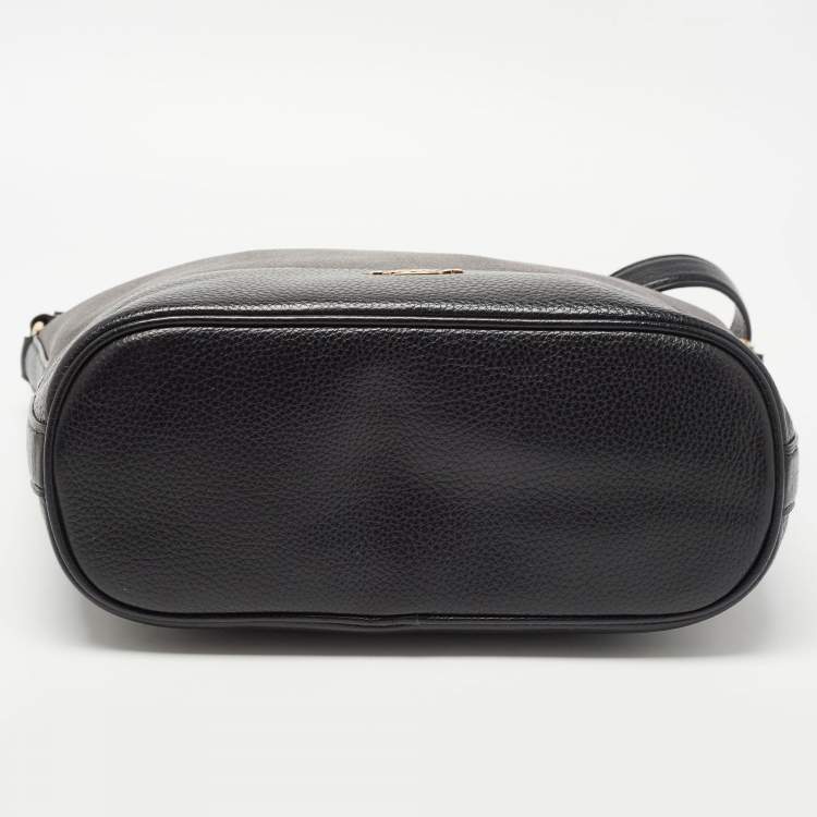 Pre Owned Coach Black/Brown Signature Coated Canvas and Leather Medium Paxton Shoulder Bag