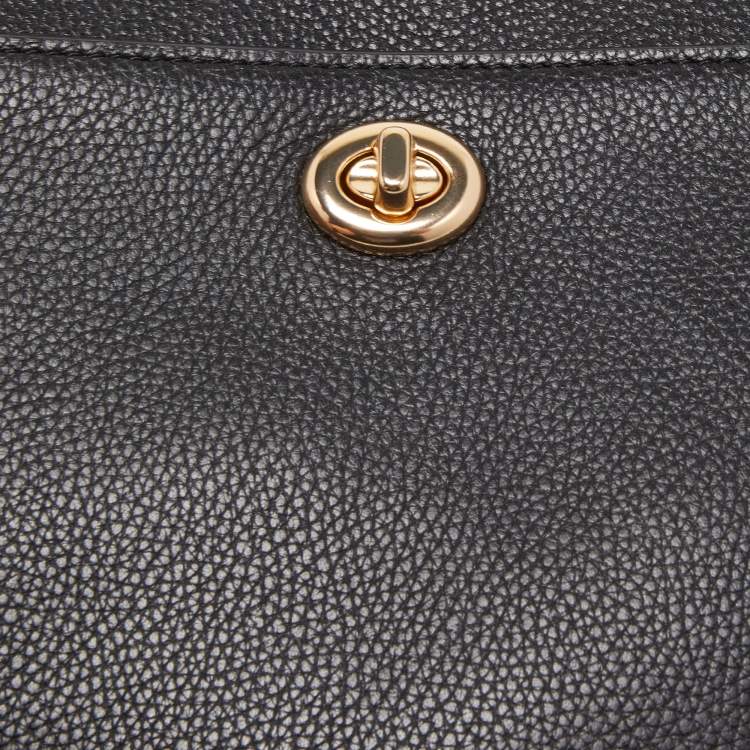 Pre Owned Coach Black Leather Polly Crossbody Bag