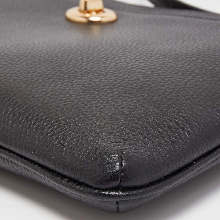 Pre Owned Coach Black Leather Polly Crossbody Bag