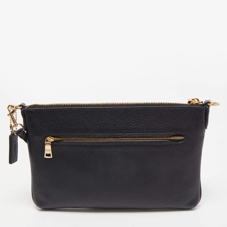 Pre Owned Coach Black Leather Polly Crossbody Bag