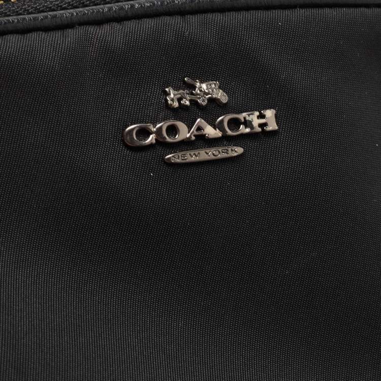 Pre Owned Coach Black Leather Sadie Camera Crossbody Bag