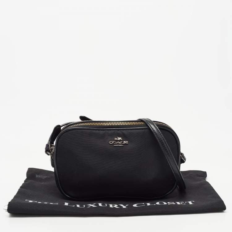 Pre Owned Coach Black Leather Sadie Camera Crossbody Bag